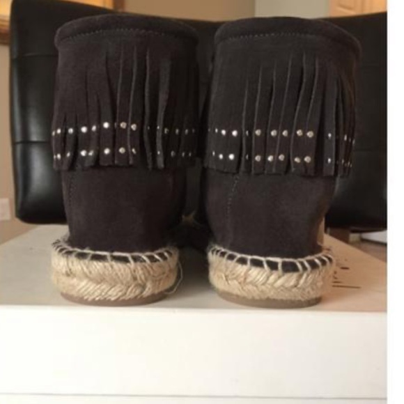 Zara Charcoal Fringe Suede booties 39 NWT 🏷 - Picture 3 of 4